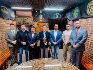 荻野総領事によるブルーノ・デ・パウラ・フラーガ/ アマゾナス州文民警察総監表敬訪問